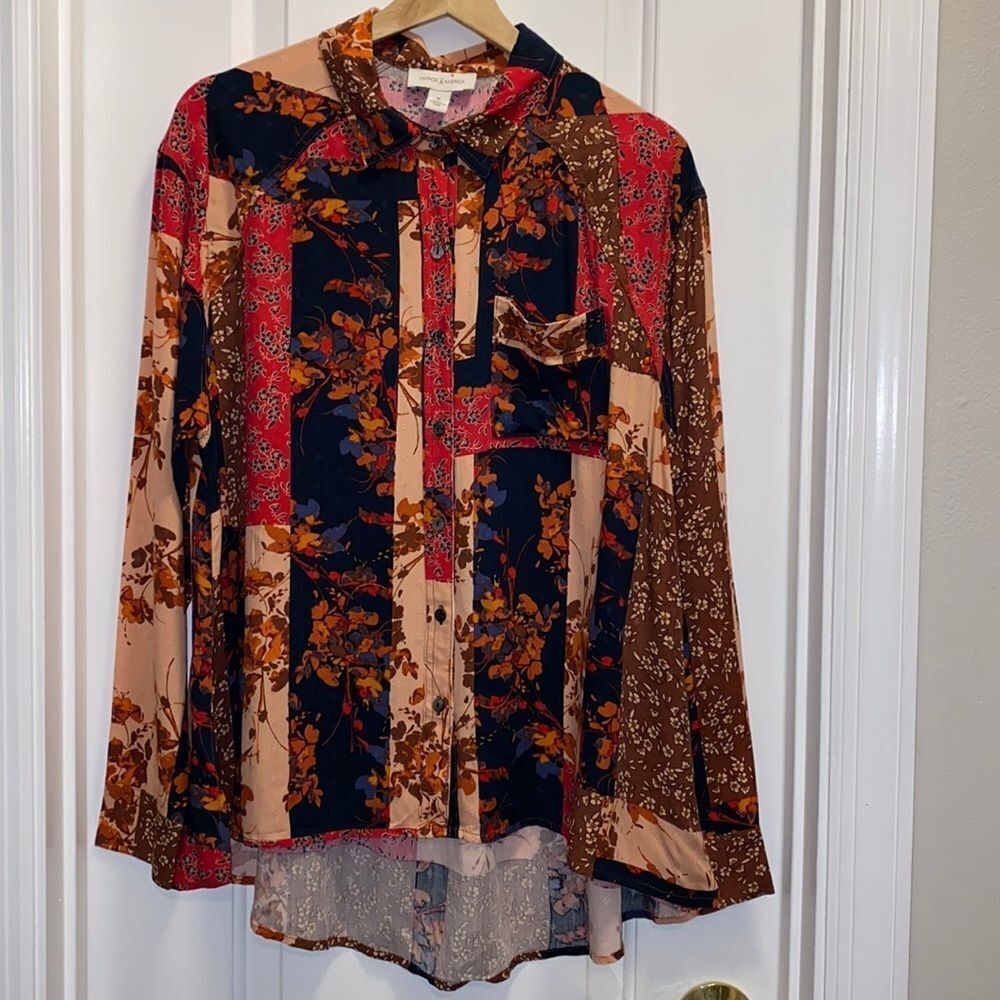 NWT Vintage America Anthracite pressed floral shirt size M